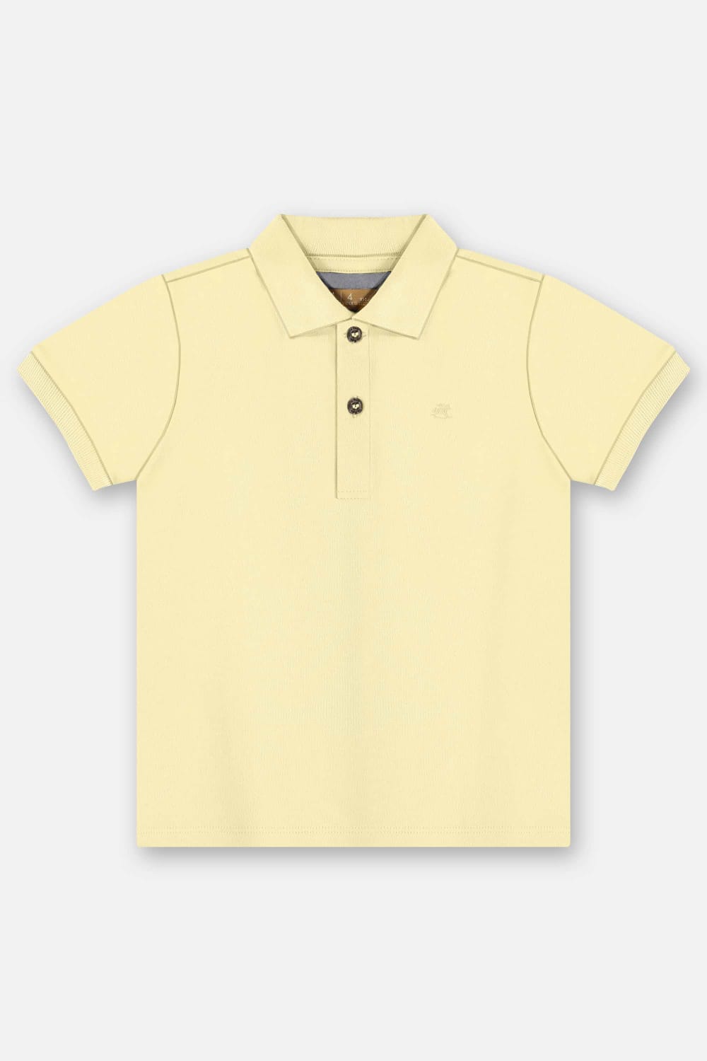 Camisa Polo Infantil Masculina em Suedine Amarelo Baunilha da Fernanda Ramos Kids