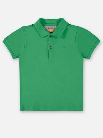 Camisa Polo Infantil Masculina em Suedine Verde Azevinho da Fernanda Ramos Kids