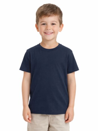 Camiseta Masculina Infantil Básica Manga Curta Azul Marinho Fernanda Ramos Kids