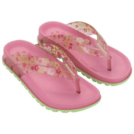 Chinelo Infantil Feminino Slid Rosa e Verde Fernanda Ramos Kids