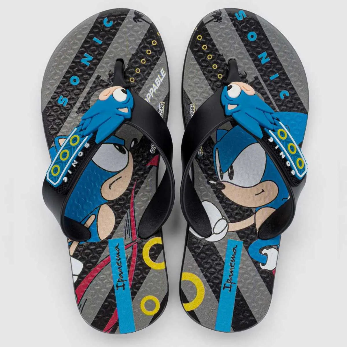 fernandaramoskids com br Chinelo Infantil Masculino Estampado Preto e Azul 1