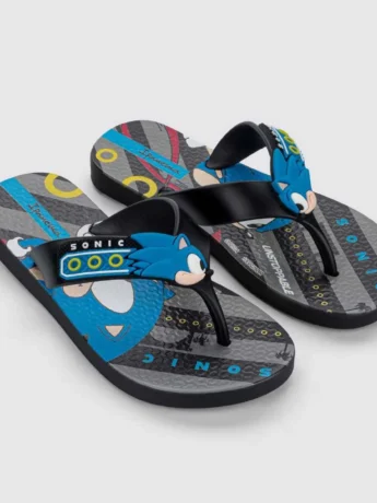Chinelo Infantil Masculino Estampado Preto e Azul Fernanda Ramos Kids