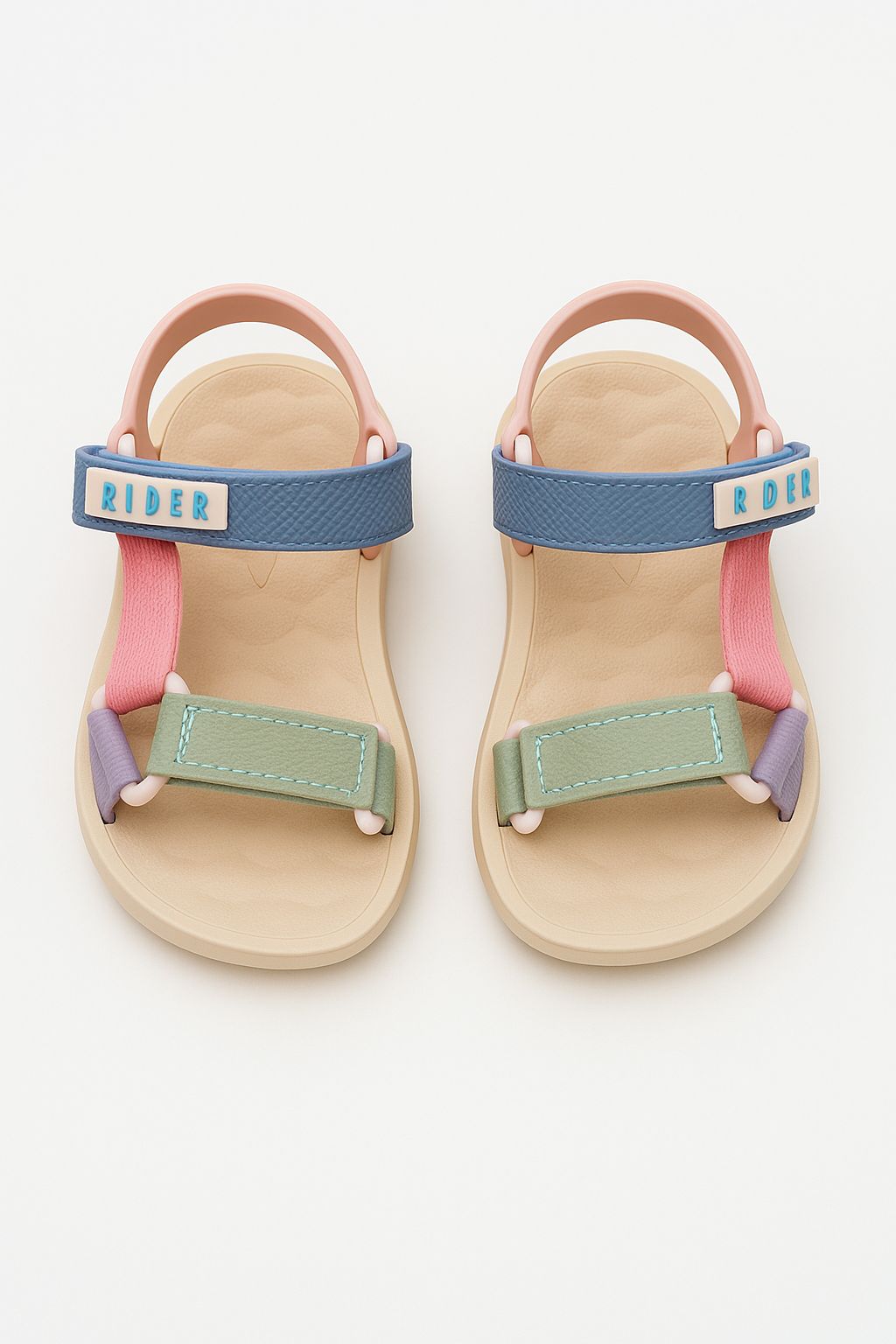Sandália Infantil Feminina Bege e Verde Fernanda Ramos Kids