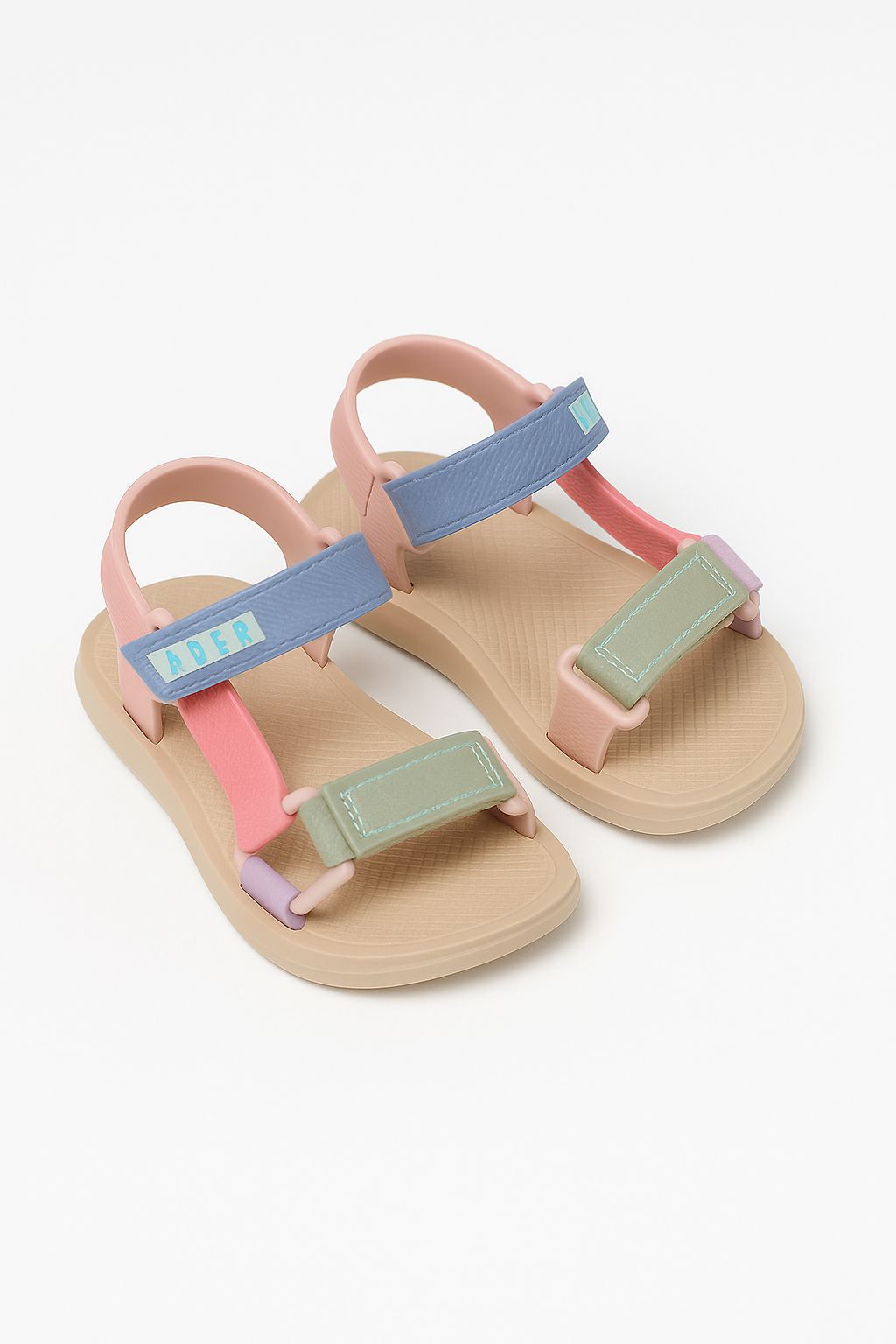 Sandália Infantil Feminina Bege e Verde Fernanda Ramos Kids