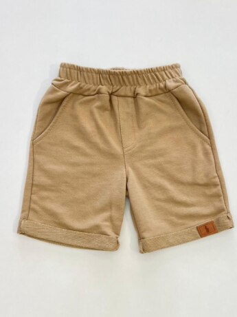 Bermuda Infantil Masculina Básica Bege com bolsos Fernanda Ramos Kids