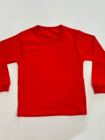 Blusa Manga Longa Infantil Unissex Básica Vermelho Fernanda Ramos Kids