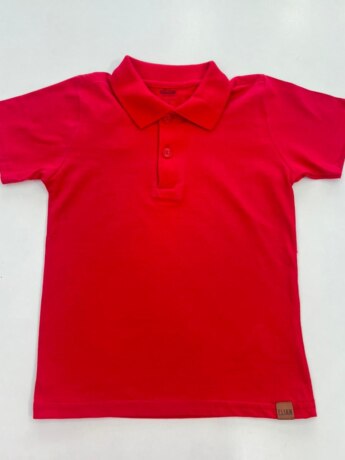 Camisa Polo Infantil Masculina Básica Manga Curta Vermelho Fernanda Ramos Kids
