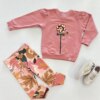 Conjunto Infantil Feminino Blusa Manga Longa e Calça Legging Rose Fernanda Ramos Kids