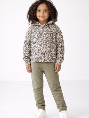 Conjunto Infantil Feminino Blusão com Capuz Estampado e Calça Fernanda Ramos Kids