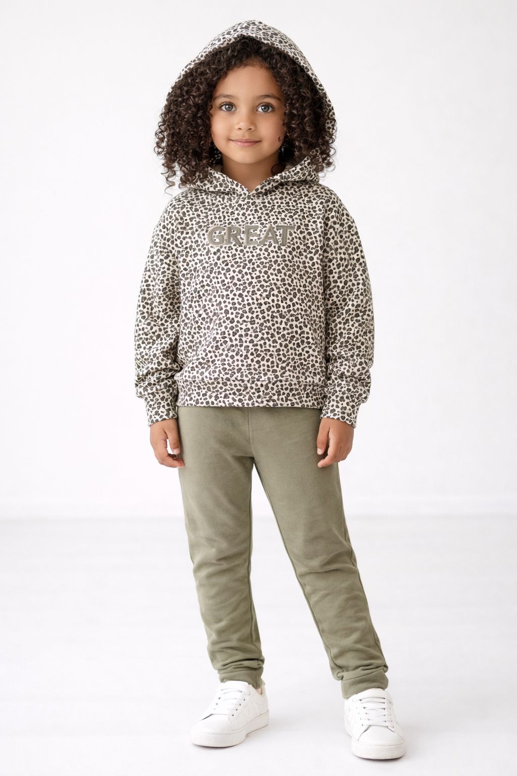 Conjunto Infantil Feminino Blusão com Capuz Estampado e Calça Fernanda Ramos Kids