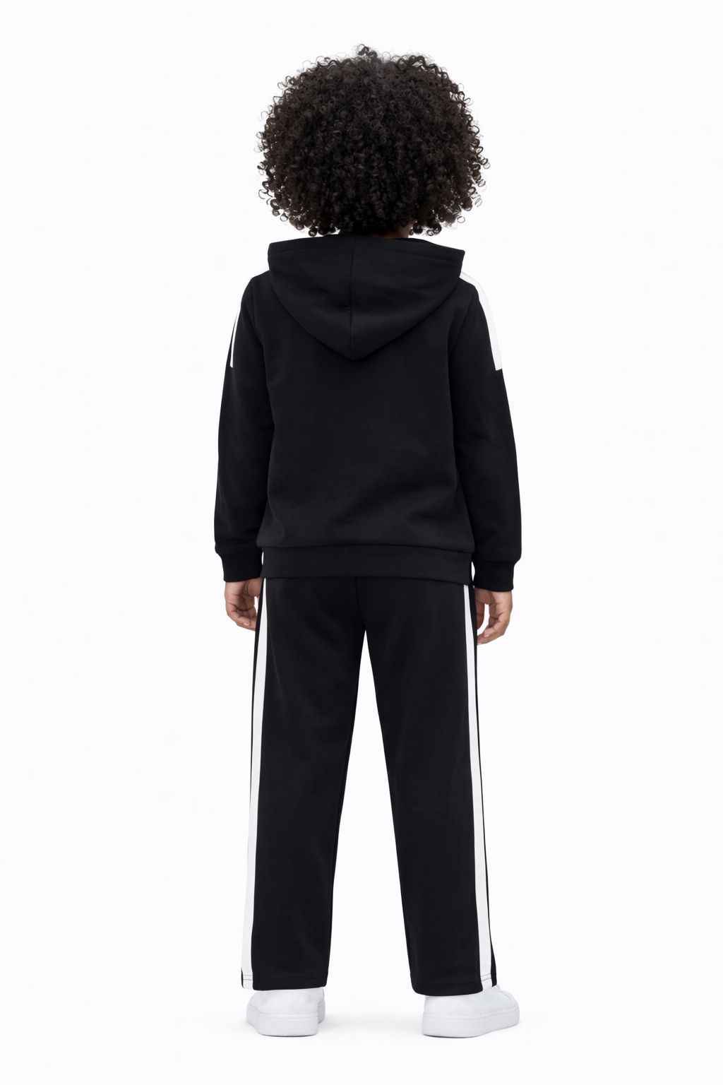 fernandaramoskids com br Conjunto Infantil Feminino Moletom Jaqueta com Capuz e Calça Preto 1