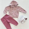 Conjunto Infantil Feminino Moletom Jaqueta Estampada Lilás e Calça Fernanda Ramos Kids