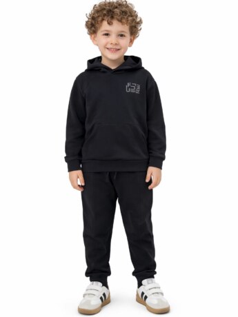 Conjunto Infantil Masculino Blusão Preto e Calça Jogger sem Punho Fernanda Ramos Kids