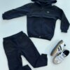 Conjunto Infantil Masculino Jaqueta com Ziper e Calça Jogger Preto Fernanda Ramos Kids