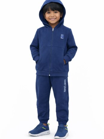 Conjunto Infantil Masculino Jaqueta e Calça Moletom Azul Fernanda Ramos Kids