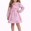 Vestido Infantil Feminino Manga Longa Estampa Flores Lilás Fernanda Ramos Kids