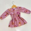 Vestido Infantil Feminino Manga Longa Estampa Flores Lilás Fernanda Ramos Kids