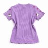 Blusa Infantil Feminina Manga Curta Canelada Lilás com Corações (2)