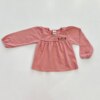 Blusa Manga Longa Infantil Feminina com Bordado Floral Rose Fernanda Ramos Kids