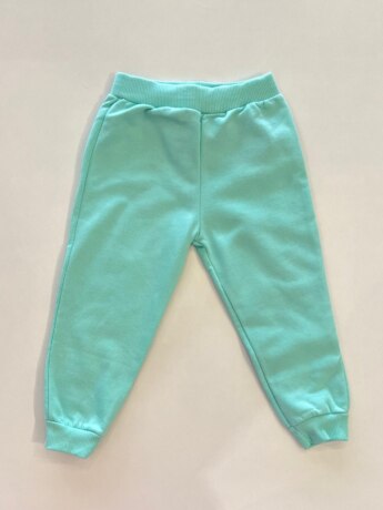 Calça Jogger Infantil Unissex com Elástico na cintura Verde Água Fernanda Ramos Kids