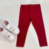 Calça Legging Infantil Feminina Vermelho Bordô Fernanda Ramos Kids