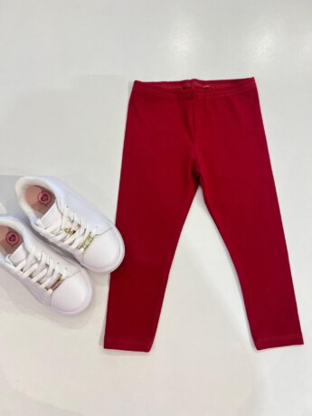Calça Legging Infantil Feminina Vermelho Bordô Fernanda Ramos Kids
