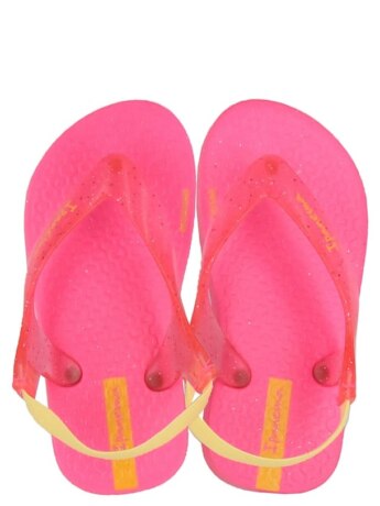 Chinelo Infantil Feminino Rosa Neon com Glitter Fernanda Ramos Kids