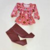 Conjunto Infantil Feminino Blusa Manga Longa Bichinhos e Calça Legging Fernanda Ramos Kids