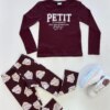 Conjunto Infantil Feminino Blusa Manga Longa e Legging Estampada Vinho Fernanda Ramos Kids