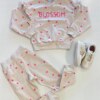 Conjunto Infantil Feminino Blusa Moletom Flores Rosa e Calça Jogger Fernanda Ramos Kids