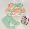Conjunto Infantil Feminino Blusão Colorido e Calça Legging Verde Fernanda Ramos Kids