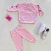 Conjunto Infantil Feminino Blusão detalhes em Coração com Calça Rosa Fernanda Ramos Kids