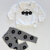 Conjunto Infantil Feminino Blusão Gola e Legging Estampada Preta Fernanda Ramos Kids