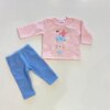 Conjunto Infantil Feminino Blusão Olá Rosa e Calça Legging Azul Fernanda Ramos Kids