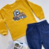 fernandaramoskids com br Conjunto Infantil Masculino Blusão Amarelo e Calça Jogger Azul Marinho 1