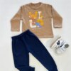 Conjunto Infantil Masculino Blusão Estampa Animais e Calça Jogger Azul Fernanda Ramos Kids