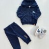 Conjunto Infantil Masculino Jaqueta Mesclada e Calça Azul Marinho Fernanda Ramos Kids