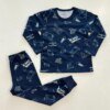 Pijama Infantil Masculino Blusa Manga Longa Play e Calça Azul Marinho Fernanda Ramos Kids