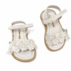Sandália Infantil Feminina com detalhes de Flores Off White Fernanda Ramos Kids