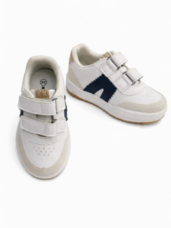 Tênis Infantil Masculino Casual com Velcro Branco Fernanda Ramos Kids