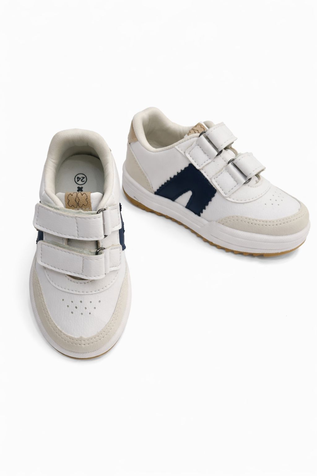Tênis Infantil Masculino Casual com Velcro Branco Fernanda Ramos Kids