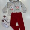 Conjunto Infantil Feminino Jaqueta Joaninha e Legging Vermelha Fernanda Ramos Kids