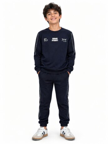 Conjunto Infantil Masculino Blusão Urban Street e Calça Jogger Preto Fernanda Ramos Kids