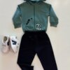 Conjunto Infantil Masculino Jaqueta Dino Verde e Calça 1