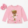 Blusa Manga Longa Infantil Feminina Ursinha Rosa Fernanda Ramos Kids