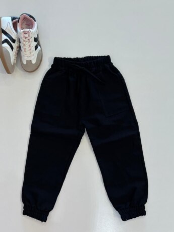 Calça Jogger Infantil Feminina com Bolso Preta Fernanda Ramos Kids