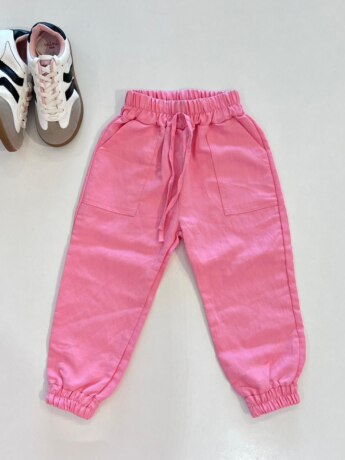 Calça Jogger Infantil Feminina com Bolso Rosa Fernanda Ramos Kids