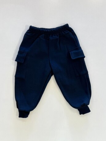 Calça Moletom Cargo Unissex Infantil Azul Marinho Fernanda Ramos Kids