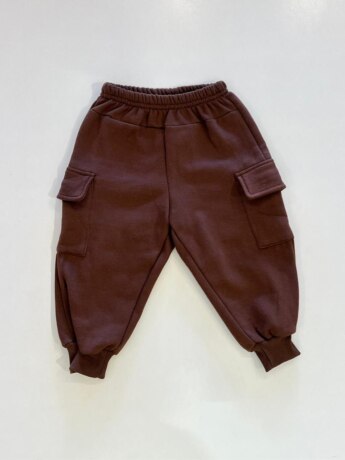 Calça Moletom Cargo Unissex Infantil Marrom Fernanda Ramos Kids