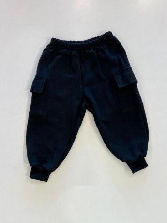 Calça Moletom Cargo Unissex Infantil Preta Fernanda Ramos Kids